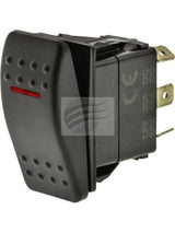 Jaylec - Switch Rocker Sealed Mom On/Off 12/24 Volts 20 Amps @ 12 Volts Red LED
