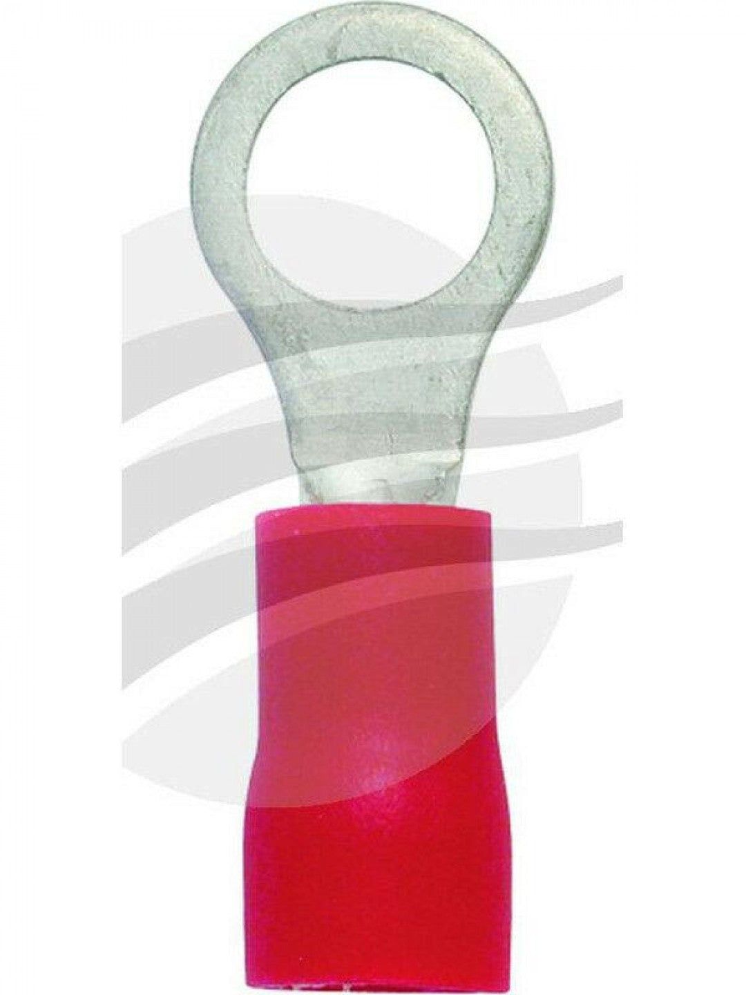 Jaylec - Pack Of 100 Ring Terminal 5mm Insul Pvc Std Crimp Red Use Te1105