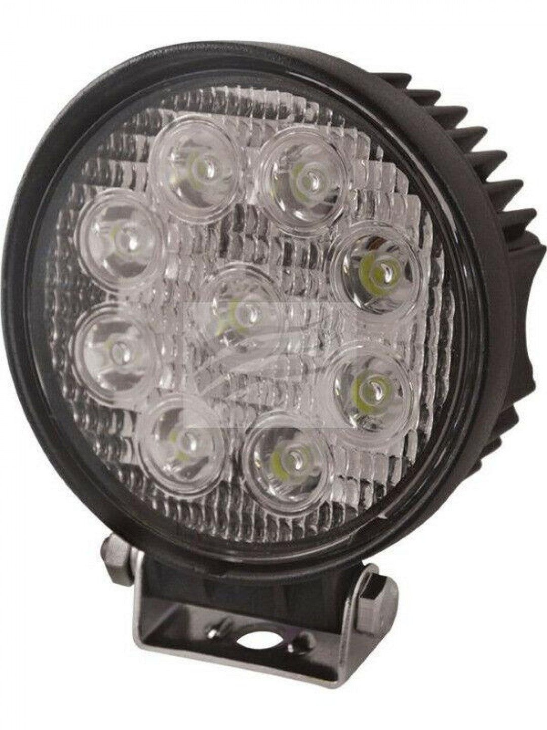 Jaylec - LED Round Worklamp Flood Beam 10-30 Volts 27 Watt 9 Leds Black