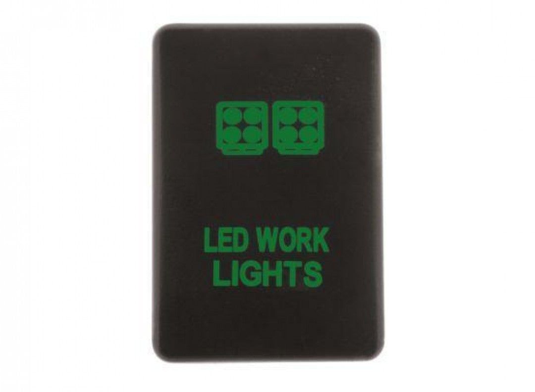 Hulk 4X4 - SWITCH PUSH BUTTON ON / OFF OE RPL 12V WORK LIGHT GREEN