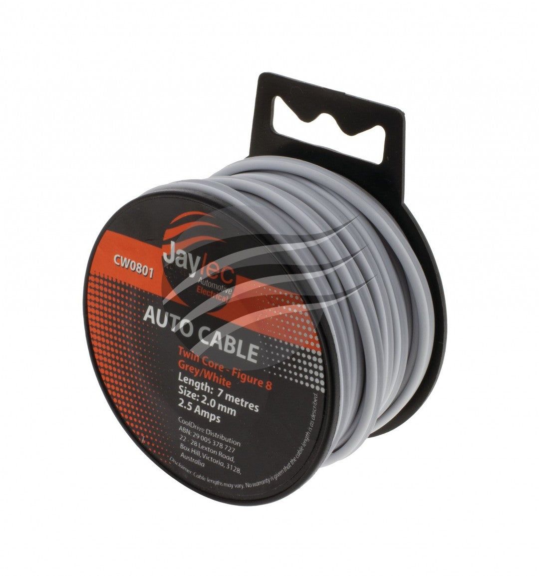 Jaylec - 2mm Speaker Cable Grey White Trace 7 Metres Figure 8