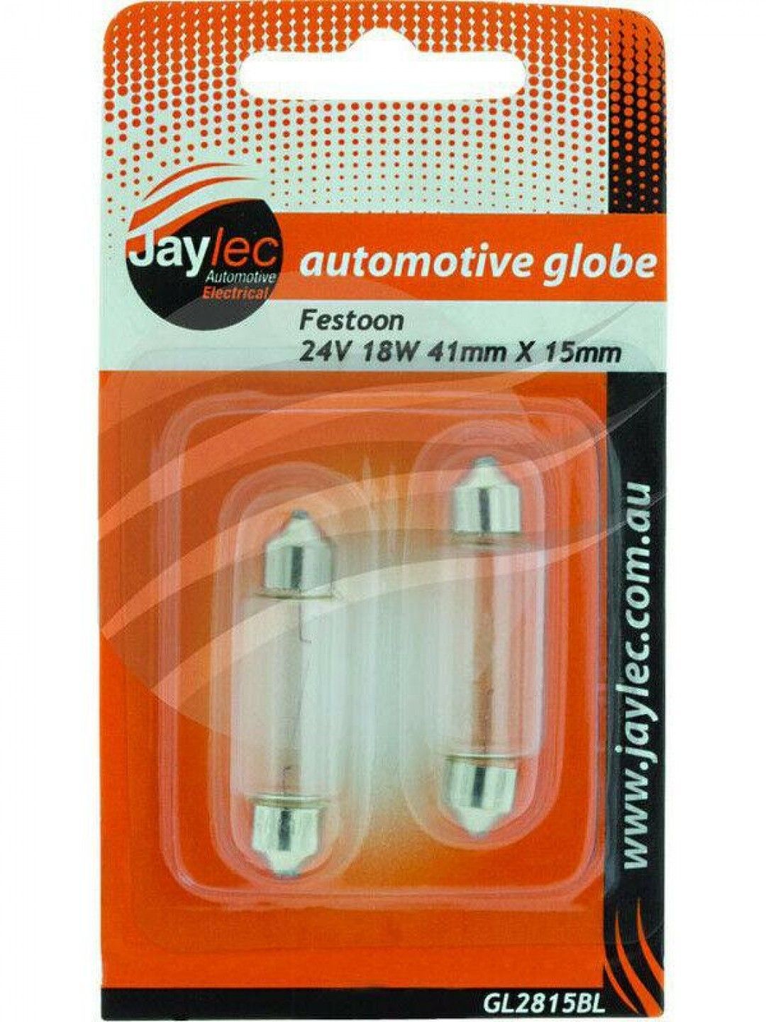 Jaylec - Festoon Globe 24V 18W 41mm X 15mm Pack Of 2
