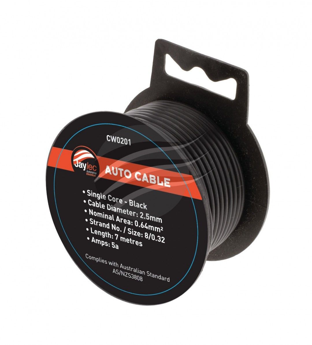 Jaylec - 2.5mm Single Core Cable Black 7 Metres & 5 Amps