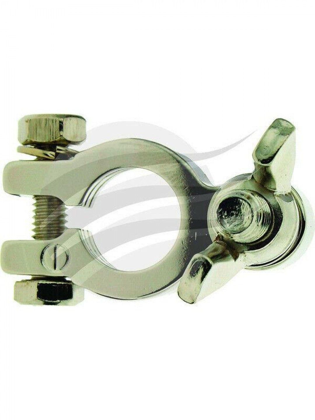 Jaylec - Battery Terminal Neg 5/16" Stud  Wingnut Solid Brass Nickel