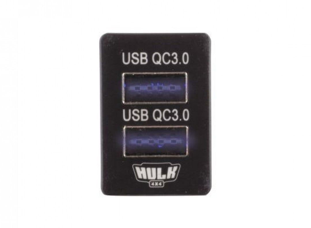 Hulk 4X4 - DUAL USB SOCKET QC3 OE RPL T/S LATE TOYOTA BLUE LED
