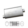 Redback - 57mm Chambered Muffler Offset/Centre 406x254x102mm Oval Aluminised Steel