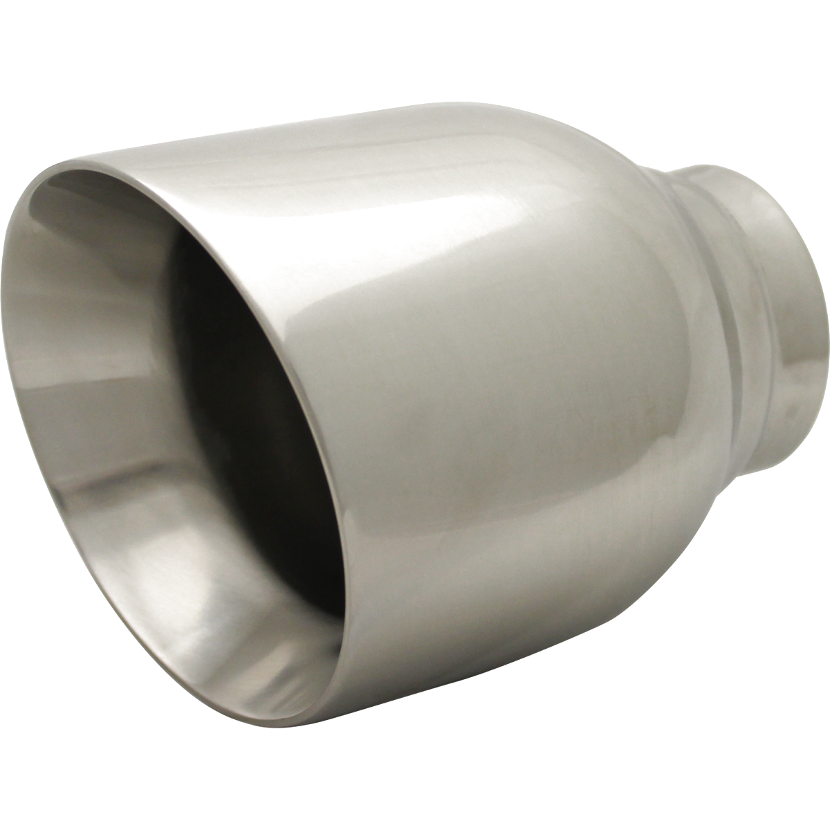 Exhaust Tip - 3" Inch (In) 4" Inch (Out) 130mm Long (Rolled In - Angle Cut)