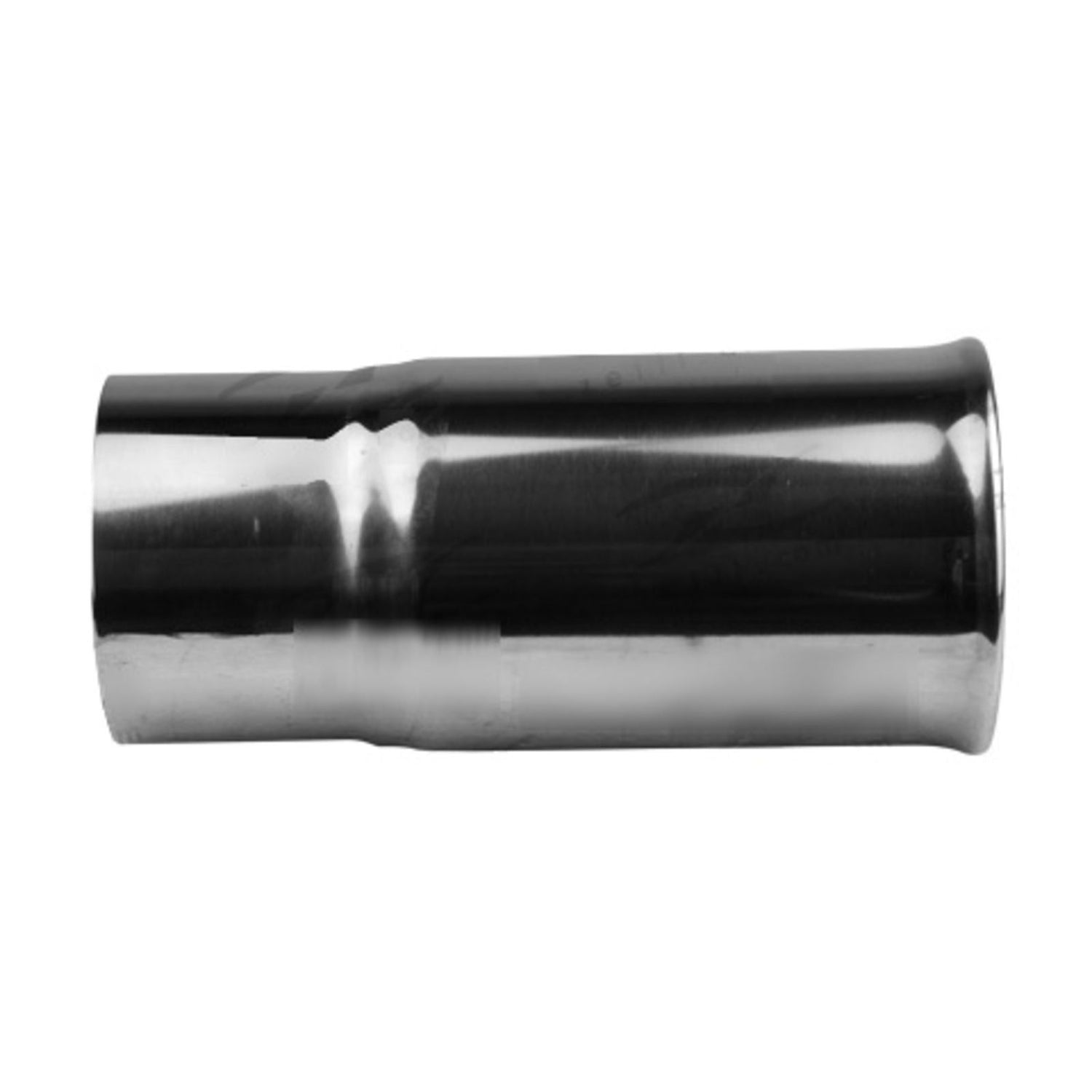 Exhaust Tip - 2 1/2" Inch (In) 2 3/4" Inch (Out) (Straight Cut - Rolled Edge - Stainless Steel)