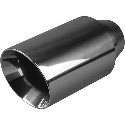 Exhaust Tip - 2 1/4" Inch (In) 3 1/2" Inch (Out) 200mm Long (Dual Wall - Angle Cut)