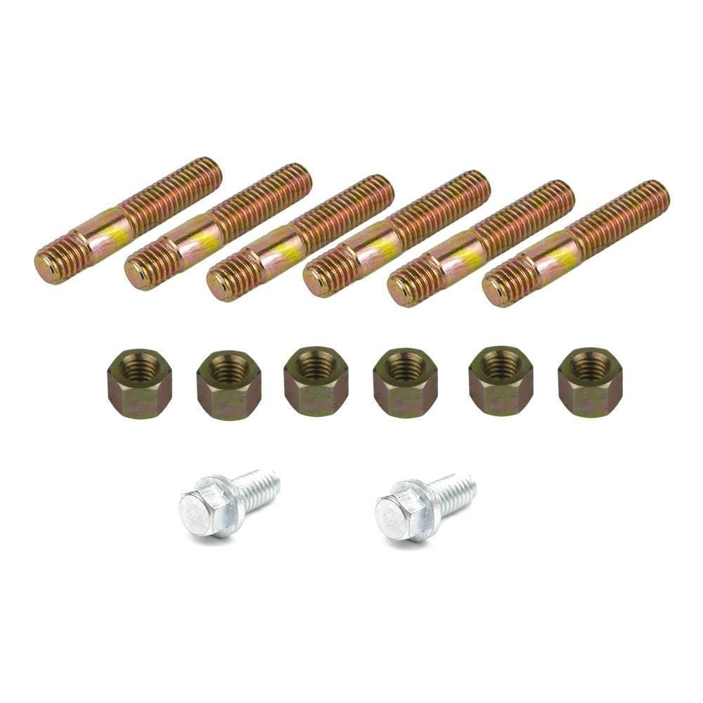 Holden 6Cyl Red Motor Exhaust Manifold Extractors Studs Nuts Bolt Set