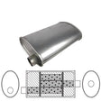 Redback - Universal Muffler - 10" X 4" Oval - 12" Long O/C 2 1/2" Glass Packed