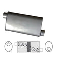 Redback - 2.5" Chambered Universal Muffler Offset/Offset 14"x8"x4" Oval Aluminised Steel