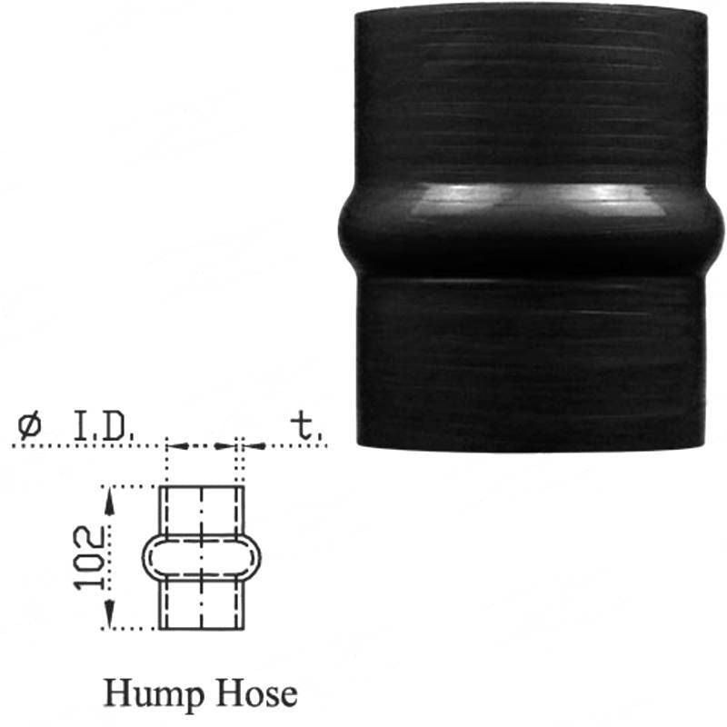 Silicone Hose - Inside Diameter 5" Inch (127mm), Black, Straight Hump
