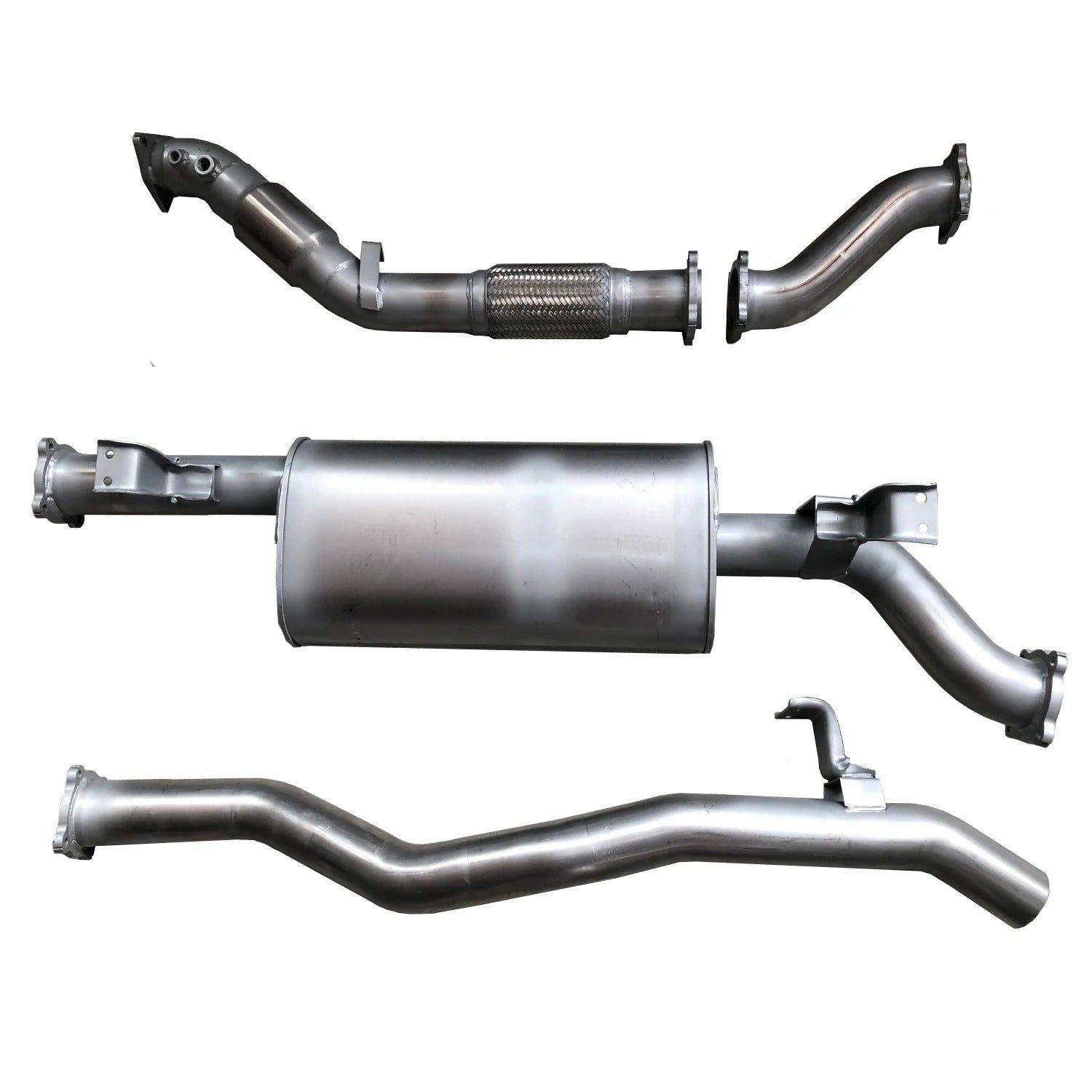 Berklee Performance - Toyota Landcruiser 76 Series 3" Mild Steel Turbo Back Exhaust System (Ballistic Exhaust)