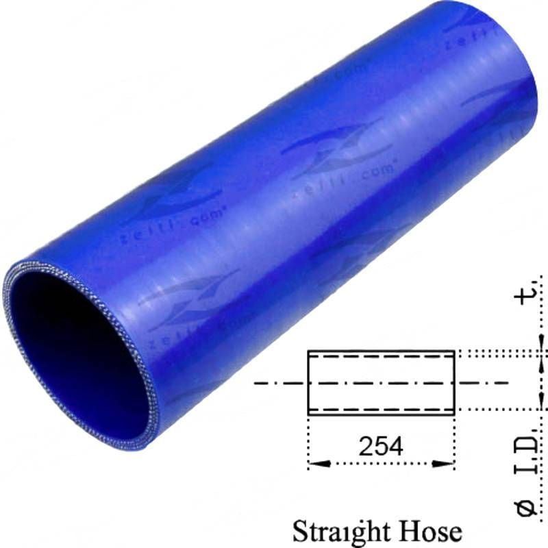 Silicone Hose - Inside Diameter 3" Inch (76mm), Blue, 254mm Straight