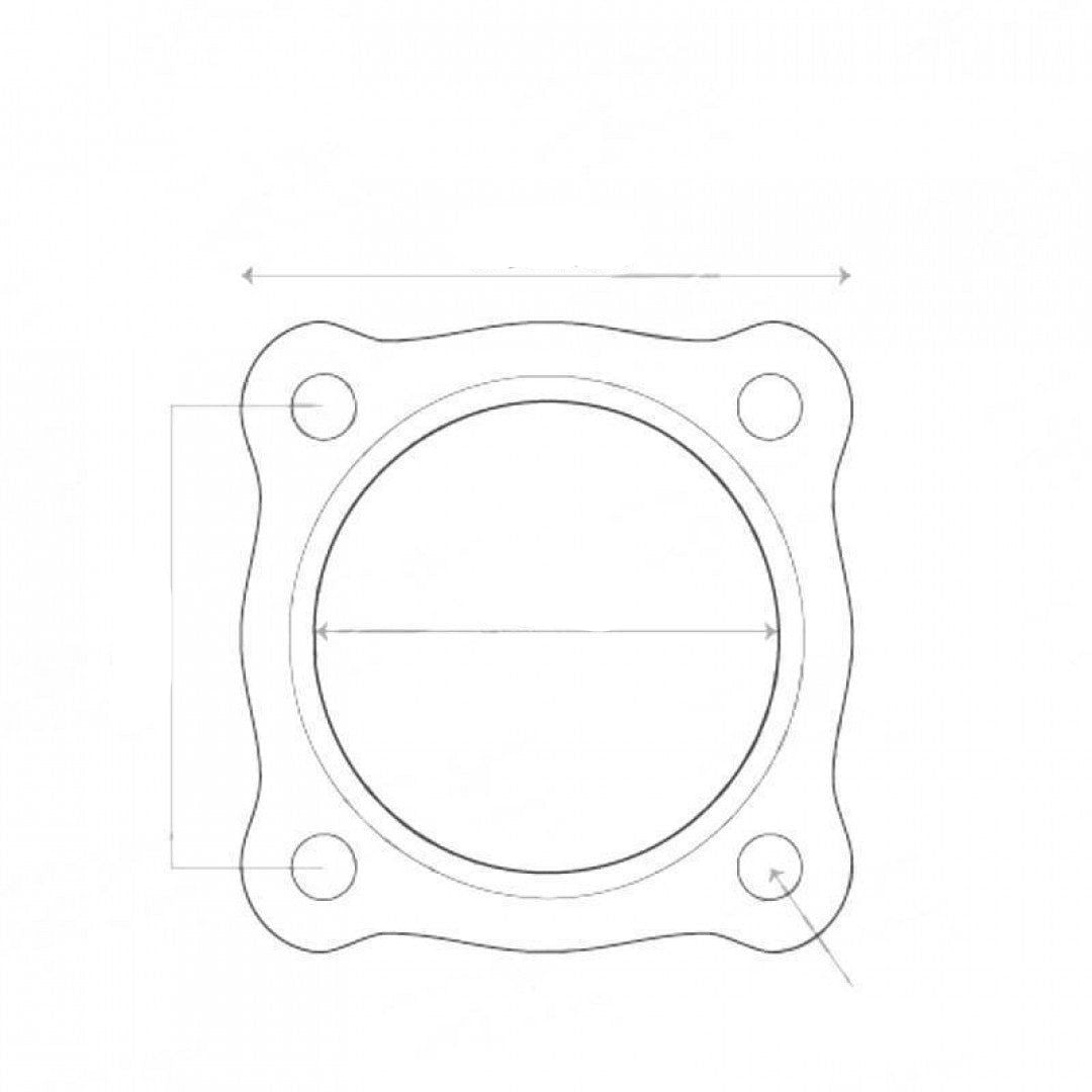 Flange Gaskets - Holden Commodore VT-VZ Catalytic converter, ID 3", 4 Bolts
