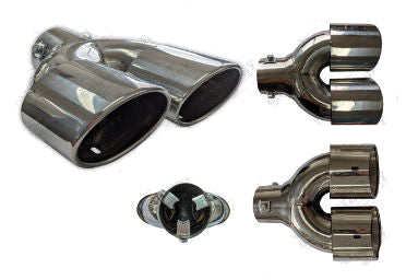 Mercury - 2.5" IN X 200 X 63 X 160MM TWIN OVAL ANGLE CUT TIP