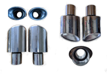 Mercury - 2.25" IN 4.5" X 3" OVAL x 150mm L ANGLE CUT CONE TIP PAIR