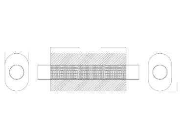 Mercury - 3" C/C 8" x 5" OVAL 16" UNI MUFFLER - S/S