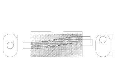 Mercury - 2 1/4" C/O 8" x 5" OVAL 14" UNI MUFFLER - S/S