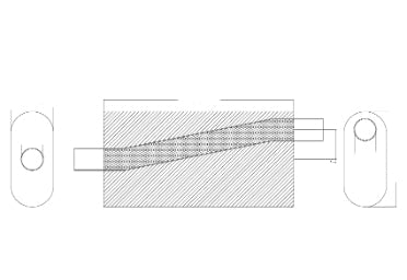 Mercury - 2" C/O 9" x 4" OVAL 14" UNI MUFFLER - S/S