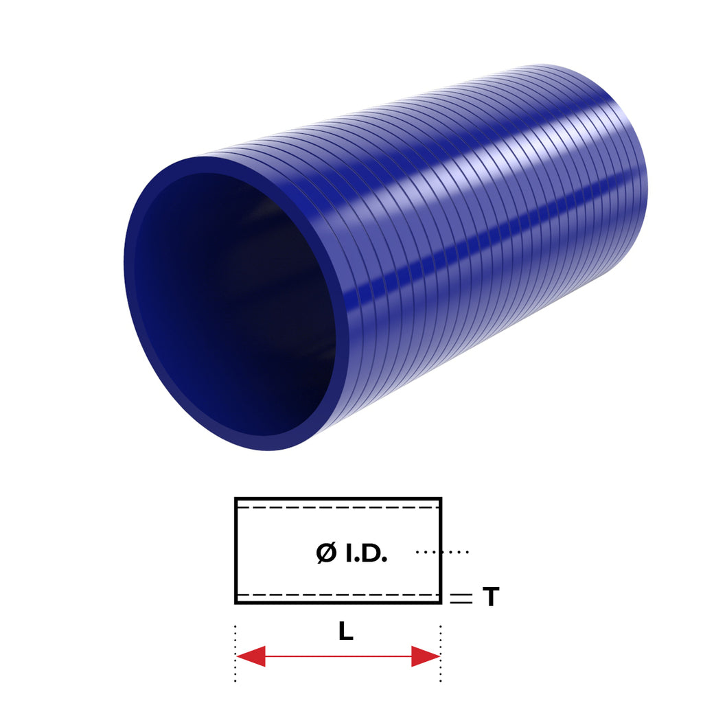 Silicone Hose - Inside Diameter 1-3/4" Inch (45mm), Blue, 76mm Straight