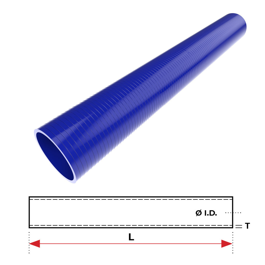 Silicone Hose - Inside Diameter 3-1/2" Inch (89mm), Blue, 1M Straight