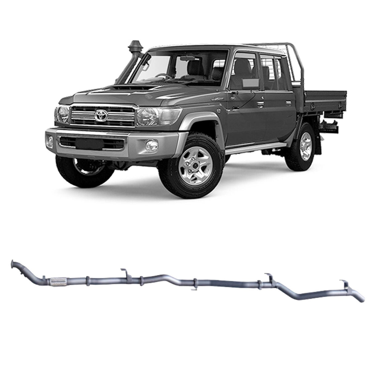 Redback Extreme Duty - Toyota Landcruiser 79 Series (2012 - 2016) Double Cab with Auxiliary Fuel Tank Performance Exhaust