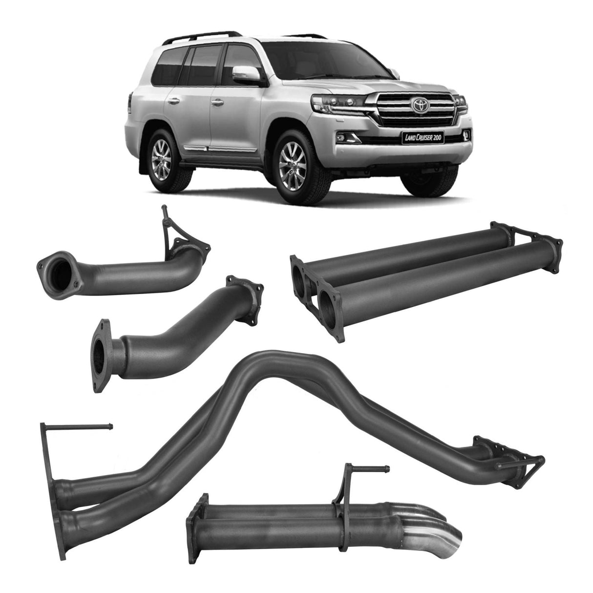 Redback Extreme Duty - Toyota Landcruiser 200 Series (2015 - on) 4.5L V8 Dual 3" Exhaust with Muffler Delete
