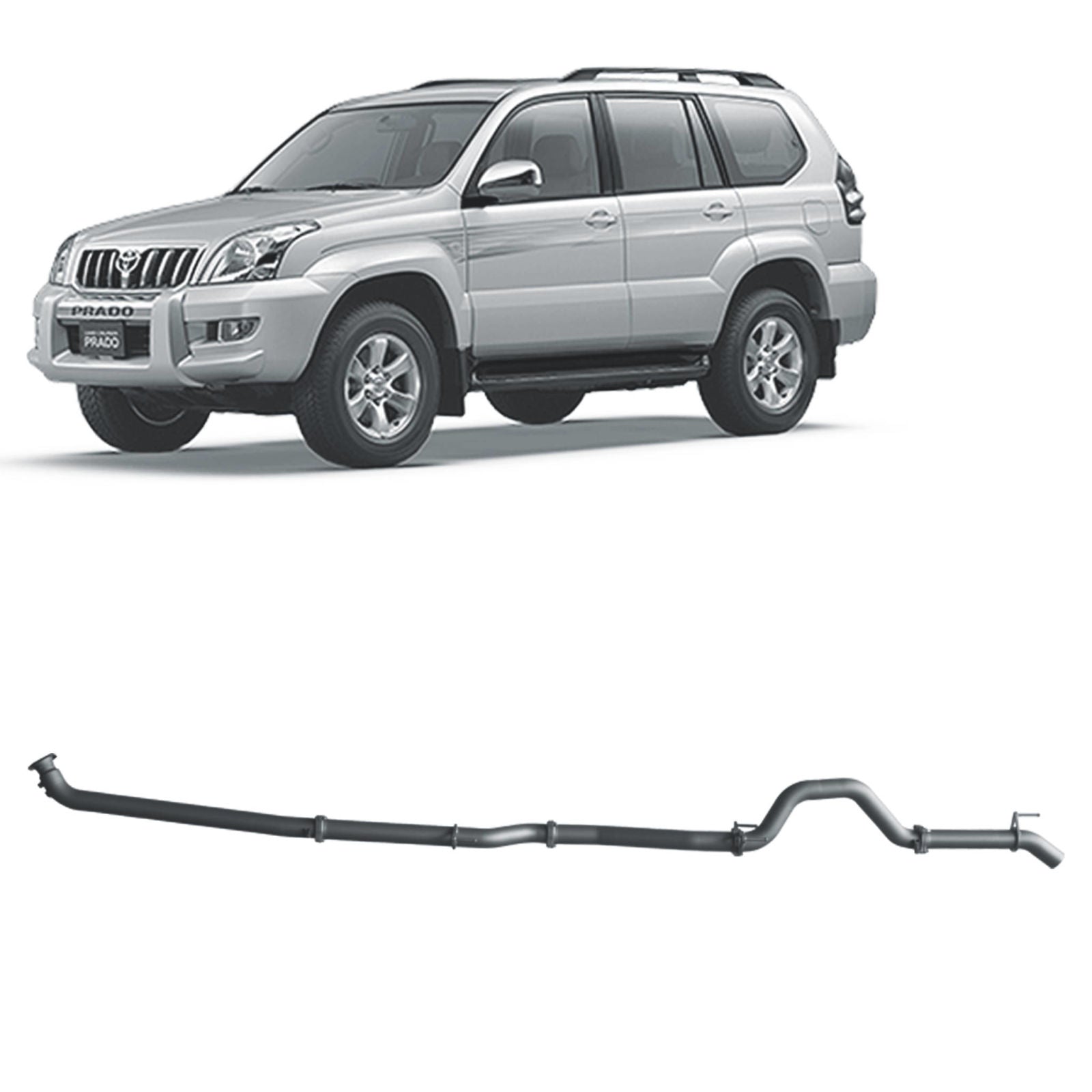 Redback Performance - Toyota Prado 120 Series 1KZ-TE (10/2002 - 10/2006) Exhaust (Extreme Duty 4x4) "Pipe Only"