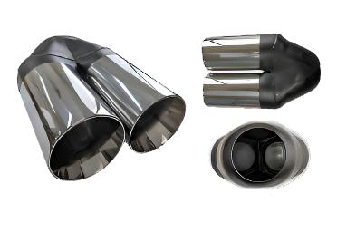 Exhaust Tip - 2.25" - 3" x 9" LONG TWIN IC STRAIGHT CUT EXHAUST TIP (Mercury)