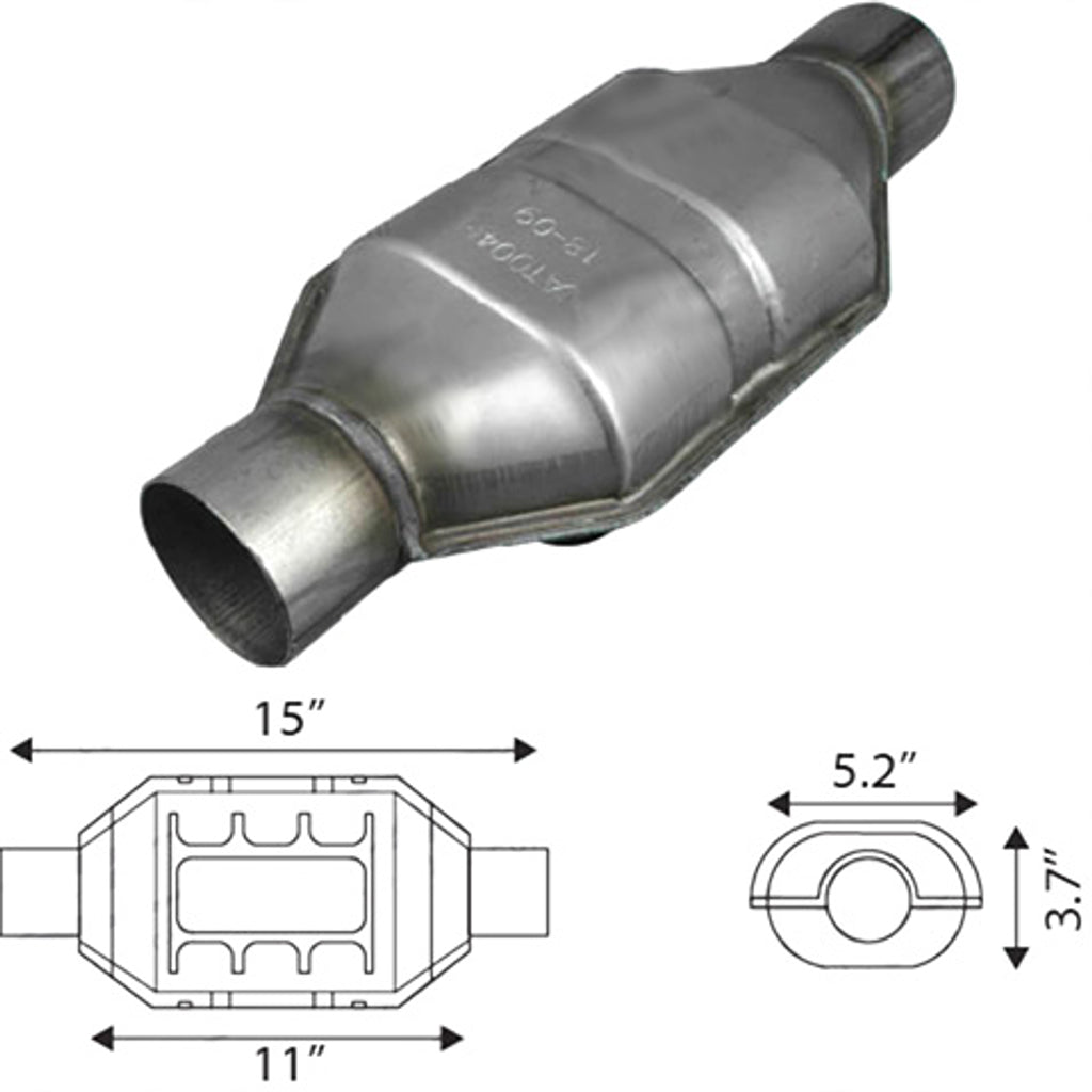 UNIVERSAL CATALYTIC CONVERTER - Euro II, 2", CPSI 300