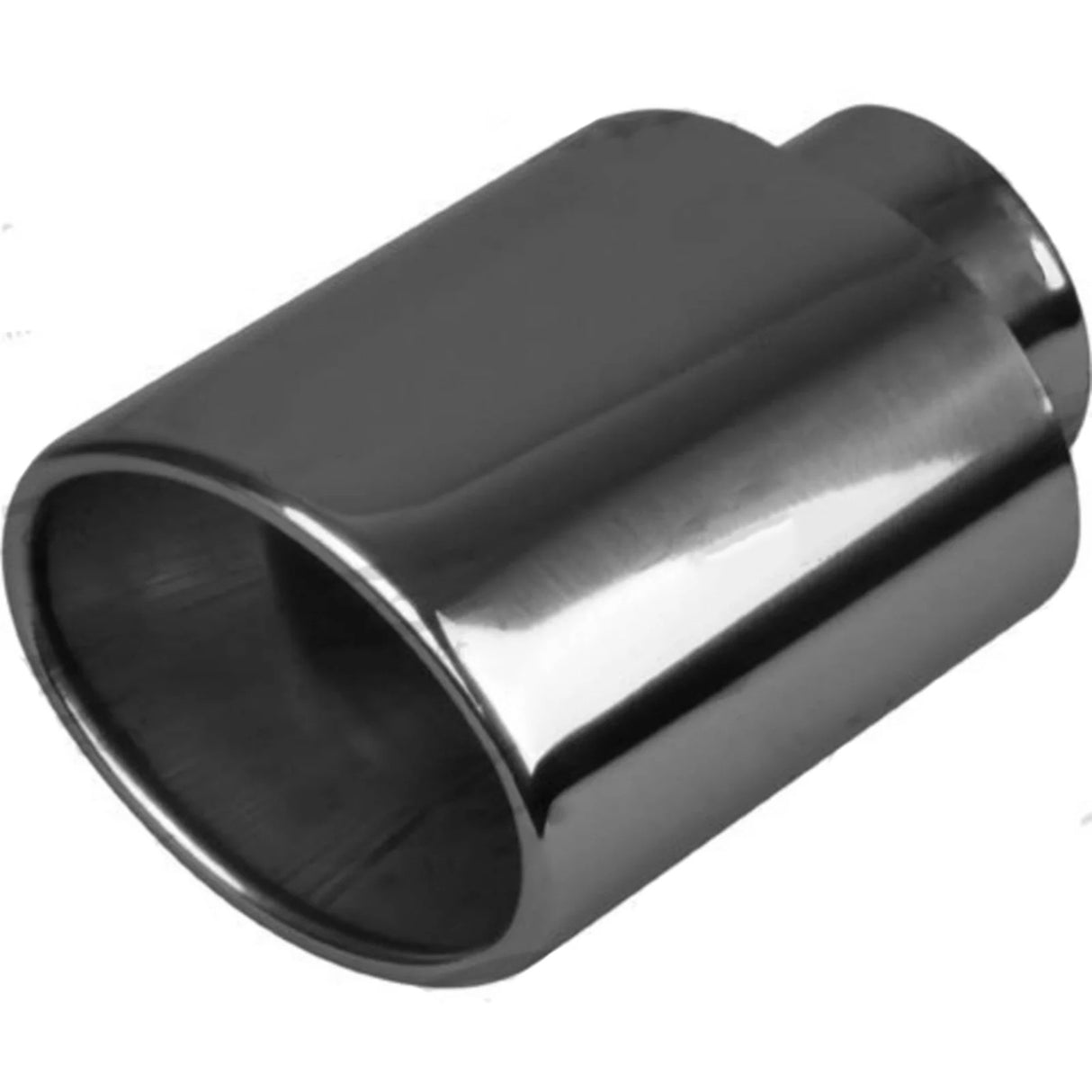 Exhaust Tip - 2 1/2" Inch (In) 4 1/2" Inch Out 165mm Long (Oval - Stainless Steel)