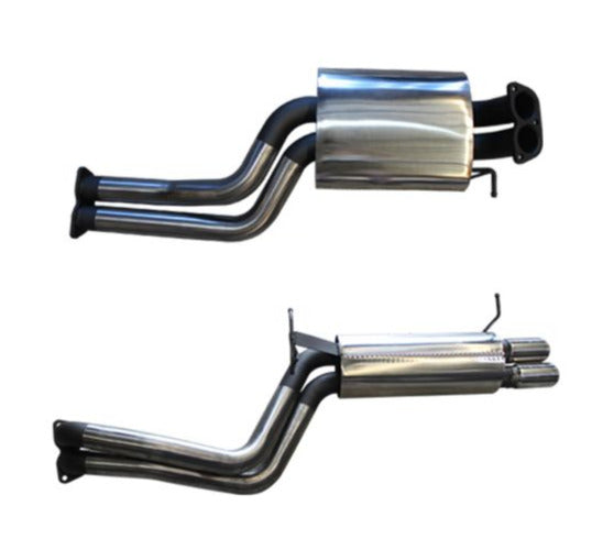 Manta - Ford Falcon BA, BF XR6 Turbo Sedan & FPV F6 Typhoon, Force 6 Sedan - Cat Back - 2.5" Stainless Dual Exhaust - Muffler/Muffler