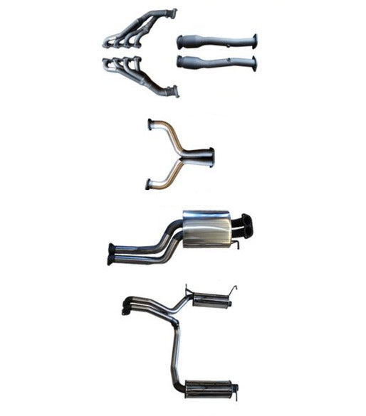 Manta | Twin 2.5″ Full Exhaust System with Extractors Muffler | FPV GT GT-P Force 8 5.4L V8 Sedan 2005–2008