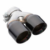 Exhaust Tip - 3 Inch In - Dual 3.5 Inch Out - 9" Long RHS (Y-Piece - Inner Cone - 304 Black Chrome)