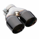 Exhaust Tip - 2.25 Inch In - Dual 3.5 Inch Out - 9" Long RHS (Y-Piece - Inner Cone - 304 Black Chrome)