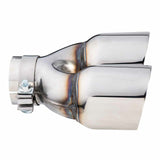 Exhaust Tip - 3 Inch In - Dual 4" Out - 9" Long RHS (Y-Piece - Inner Cone - Stainless Steel)