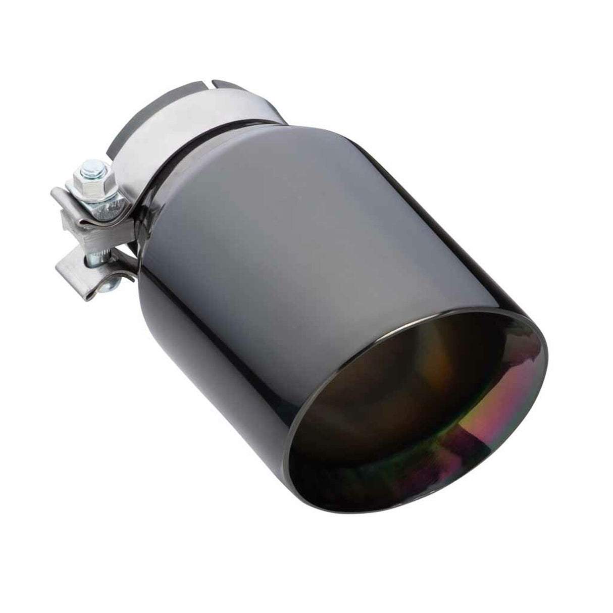 Exhaust Tip - 3" In - 4 1/2" Out - 8" Long (Angle Cut - Inner Cone - 304 Black Chrome)