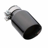 Exhaust Tip - 2.5" In - 4" Out - 8" Long. (Angle Cut - Inner Cone - 304 Black Chrome)