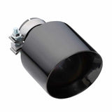 Exhaust Tip - 2.5" In - 5" Out - 8" Long (Angle Cut - Inner Cone - 304 Black Chrome)