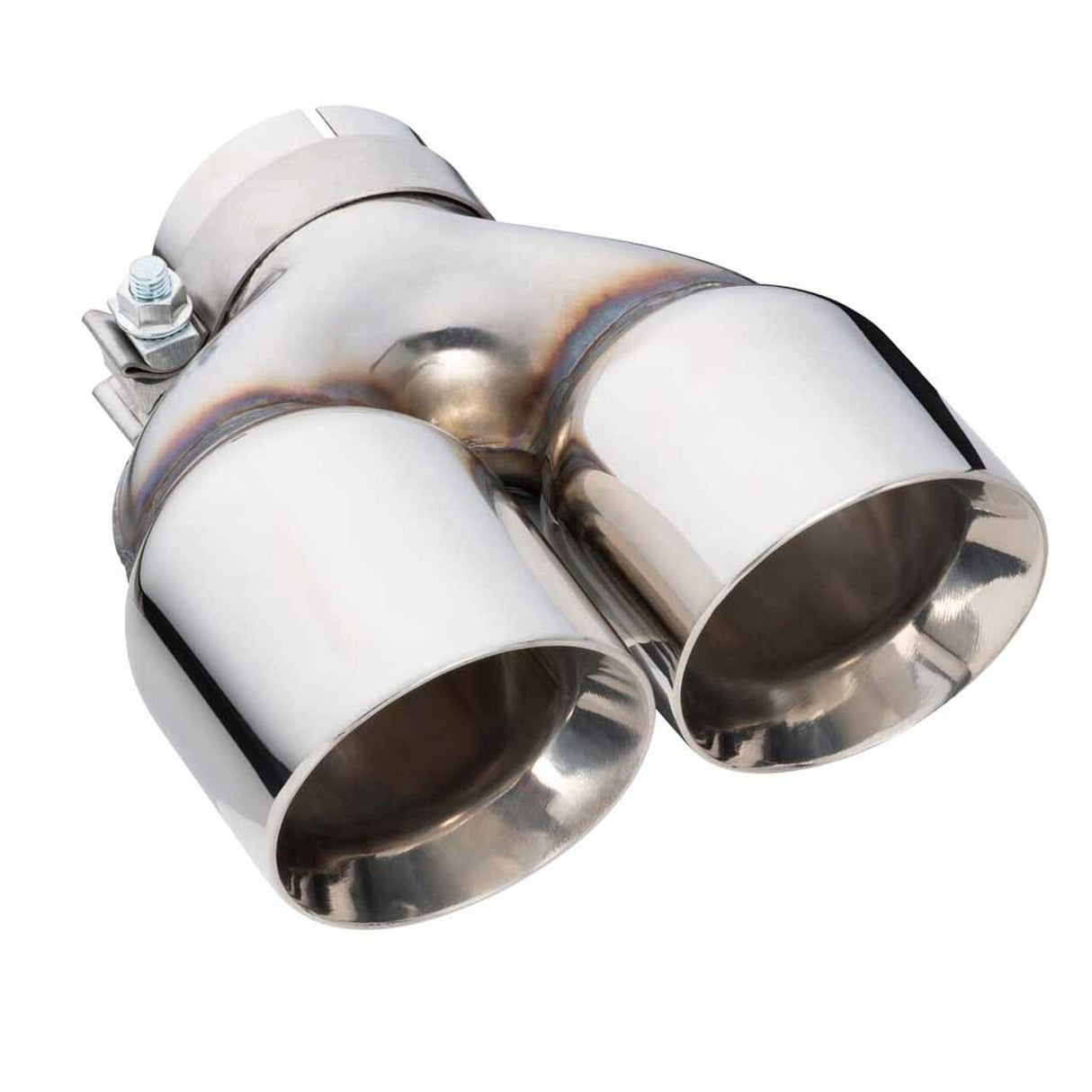 Exhaust Tip - 3 Inch In - Dual 4" Out - 9" Long RHS (Y-Piece - Inner Cone - Stainless Steel)