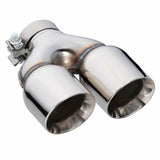 Exhaust Tip - 2.5 Inch In - Dual 3.5" Out - 9" Long LHS (Y-Piece - Inner Cone - Stainless Steel)