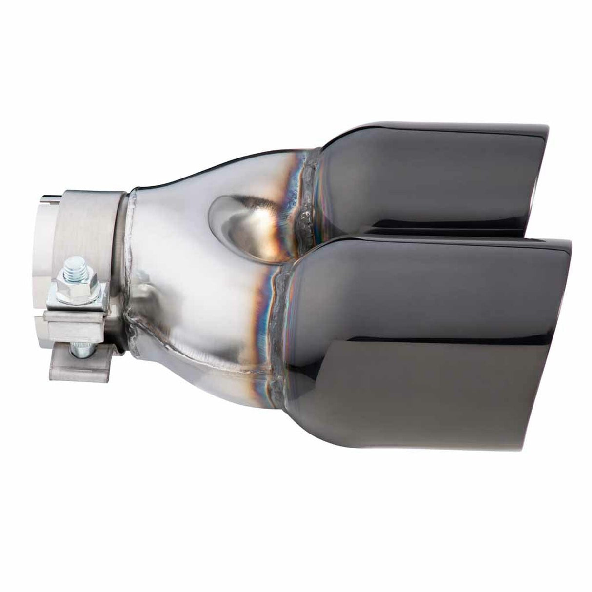 Exhaust Tip - 2.25 Inch In - Dual 3.5 Inch Out - 9" Long RHS (Y-Piece - Inner Cone - 304 Black Chrome)