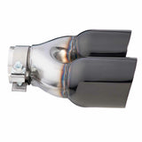 Exhaust Tip - 2.25 Inch In - Dual 3.5 Inch Out - 9" Long RHS (Y-Piece - Inner Cone - 304 Black Chrome)