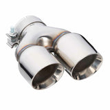 Exhaust Tip - 3 Inch In - Dual 3.5" Out - 9" Long LHS (Y-Piece - Inner Cone - Stainless Steel)