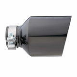 Exhaust Tip - 2.5" In - 5" Out - 8" Long (Angle Cut - Inner Cone - 304 Black Chrome)
