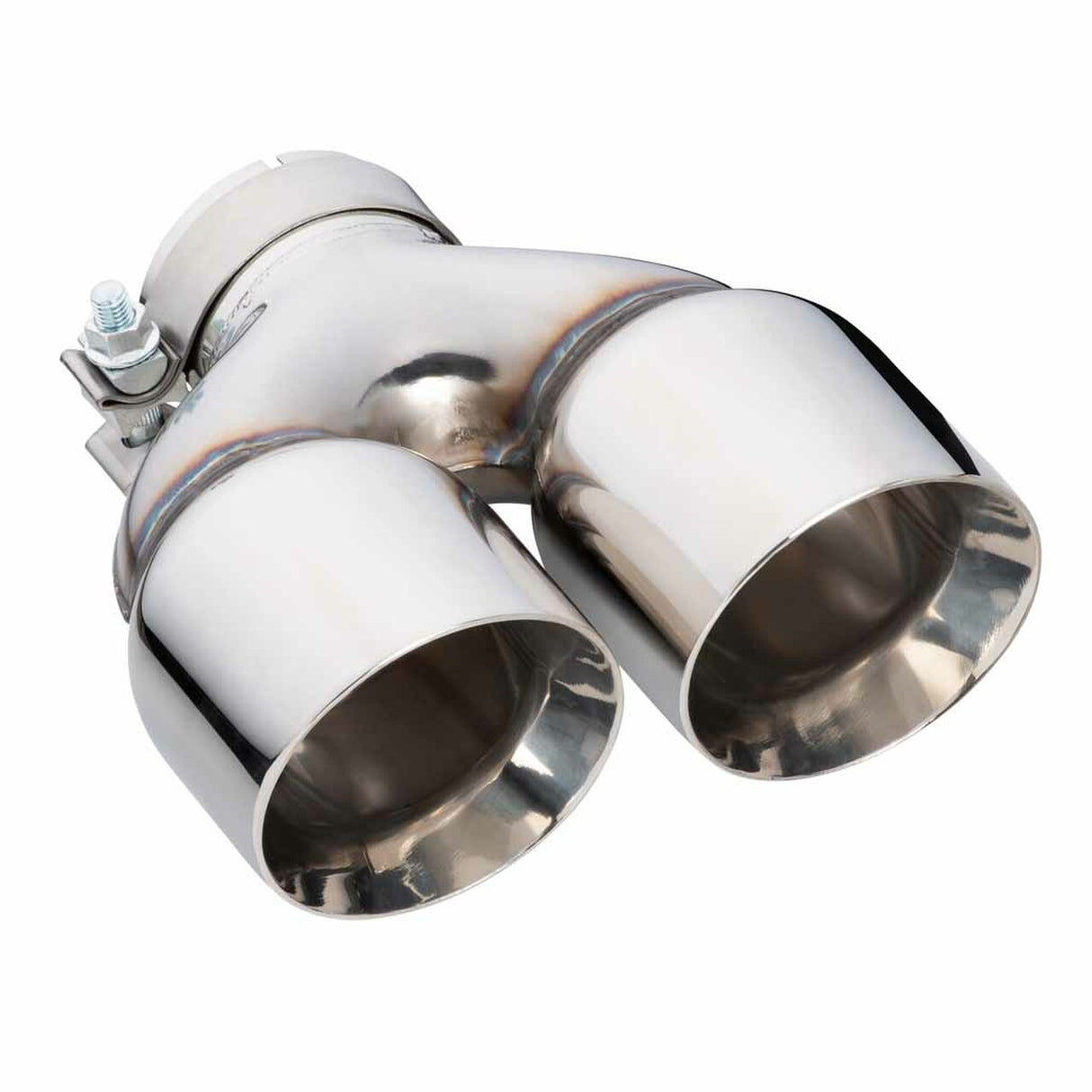 Exhaust Tip - 3 Inch In - Dual 4" Out - 9" Long LHS (Y-Piece - Inner Cone - Stainless Steel)