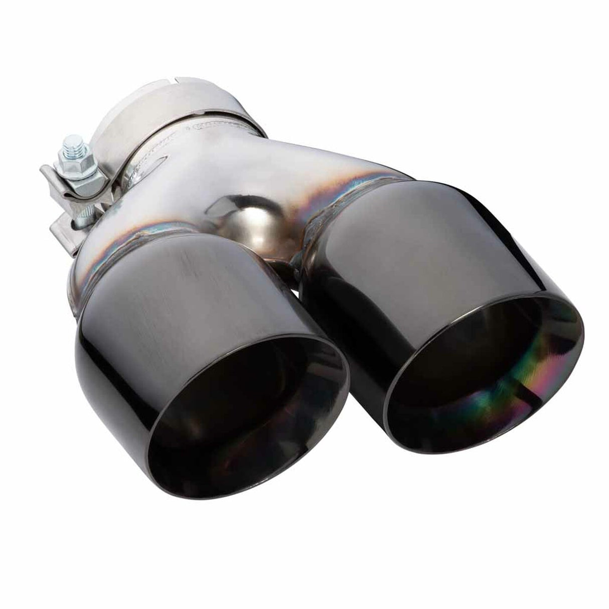 Exhaust Tip - 3 Inch In - Dual 4 Inch Out - 9" Long LHS (Y-Piece - Inner Cone - 304 Black Chrome)