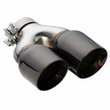 Exhaust Tip - 2.25 Inch In - Dual 3.5 Inch Out - 9" Long LHS ( Y-Piece - Inner Cone - 304 Black Chrome)